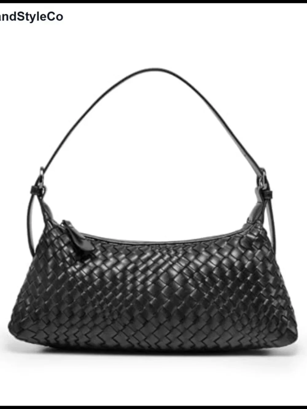 Woven Crossbody Bag Small Handwoven Purse Faux Leather Baguette